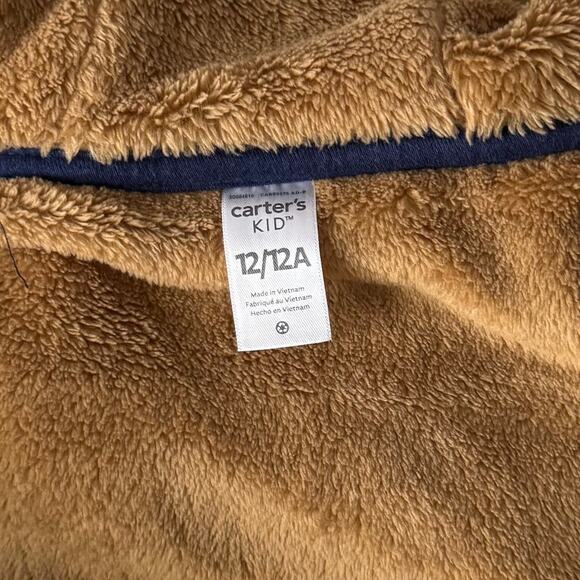 Carter's Big Boys Fuzzy-Lined Hooded Zip-Up Jacket in Navy Size 12 - Picture 4 of 7